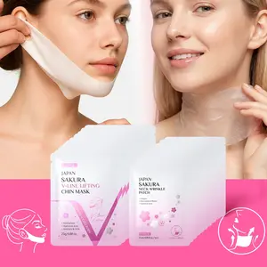 Laikou Sakura V Face Lifting Mask Patches & Neck Wrinkle Patch, 10pcs/20pcs, Facial Masks, Enhance Skin Elasticity, Hydrating & Firming, Gentle For All Skin Types