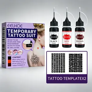 No-Effort Juice Tattoo Kit! Plant-based ink + stencils for instant trendy designs. Waterproof and long-lasting, safe temporary tattoos for stylish daily looks