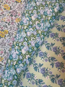 Liberty of London Tea in the Conservatory Fabric Bundle 3 Fat Quarters 18"x21" Premium Cotton Floral Prints for Needlepoint Projects