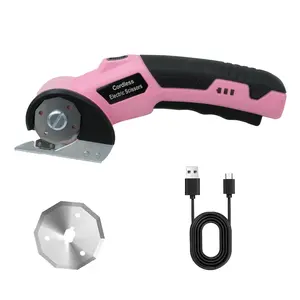 Cordless Electric Scissors Super Scissors with 2 Type Blades Rechargeable Cardboard Cutter Powerful Cutting Tool for Fabric Cardboard Carpet Leather Felt