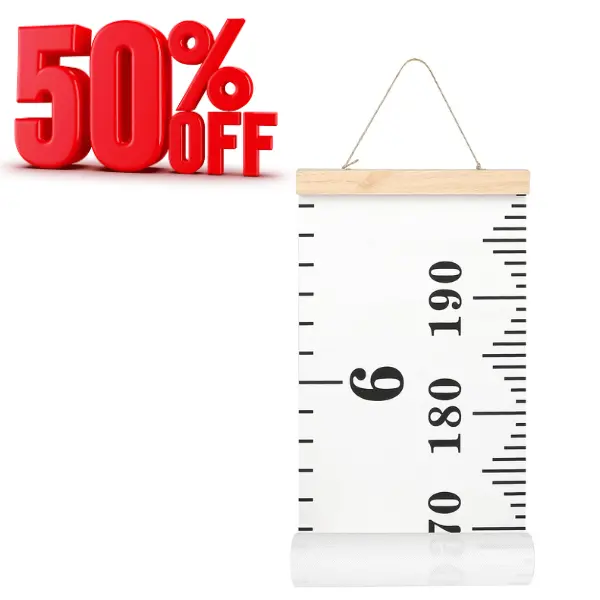 Baby Growth Height Chart Handing Ruler Wall Decor for Kids, Canvas Removable Height Growth Chart 79" x 7.9"