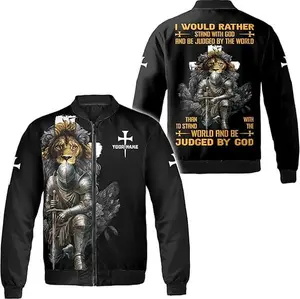 Personalized Name God Christian Jesus Casual Bomber Jacket S-5XL, Christian Bomber Jacket, Jesus Bomber Jacket, God Faith Bomber Jacket, Personalized Christian Jacket, Religious Bomber Jacket