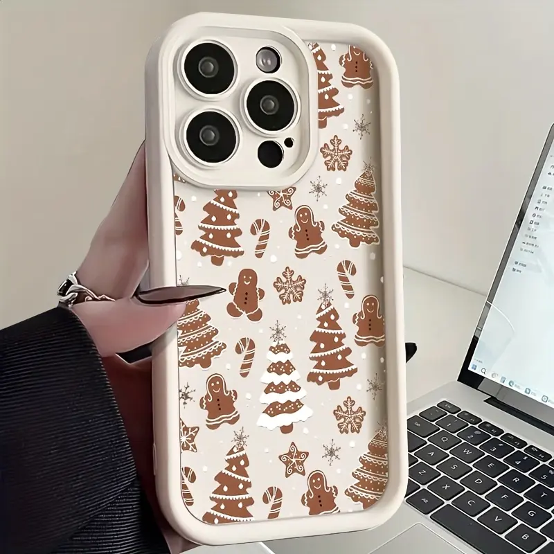 Creative Christmas Tree Pattern Soft Silicone Phone Case for iPhone 17 Pro Max,16 Plus,15,14,13,12,11,Air,E - Durable Shockproof Protector with Non-Slip Design, Full Body Protection, Ideal Gift for Friends, Smartphone, Handheld