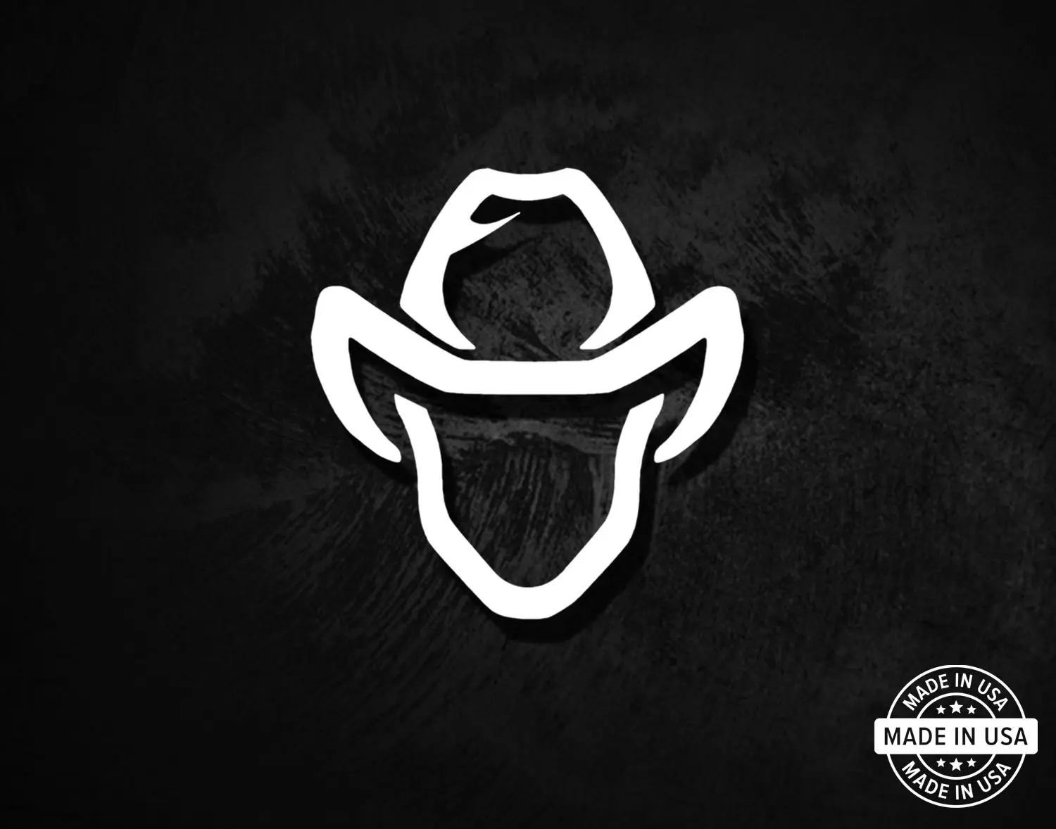 Cowboy Hat Decal, Vinyl Die Cut Sticker, 100% Made In USA