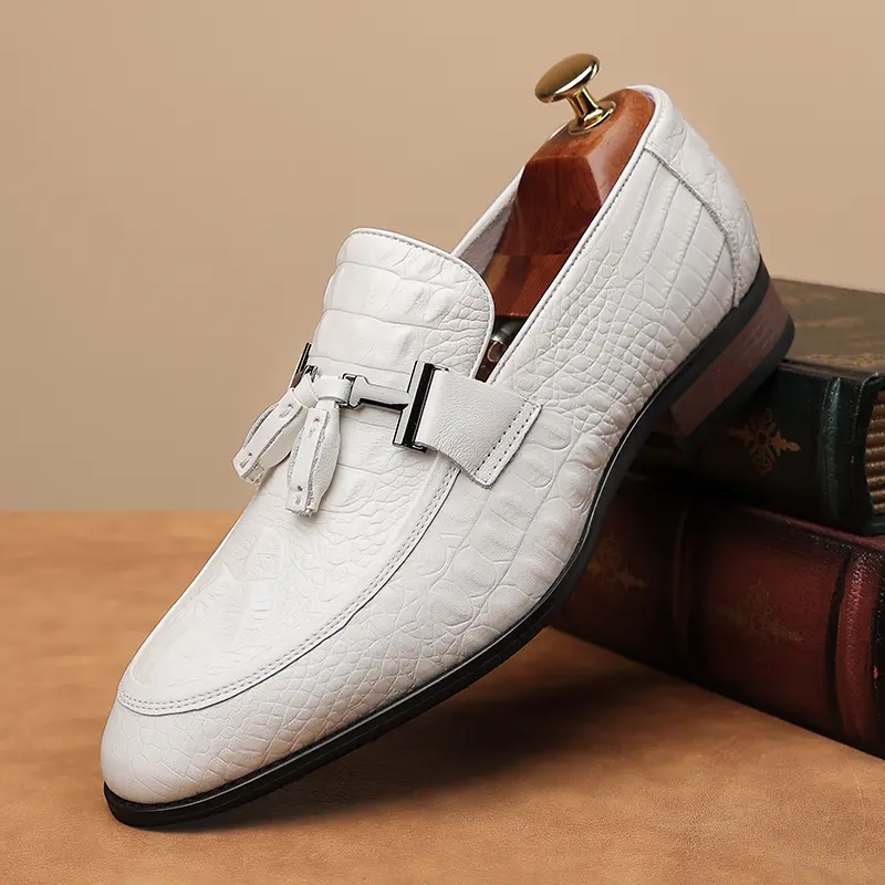 Men's Large-Size Top-Layer Cowhide Footwear - Light Luxury Business Casual Formal Shoes for Wedding, Business Party, Office (Style 56791)