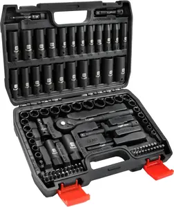 Impact Socket Set 3/8 Drive,95Pcs Deep&Shallow Socket Wrench Set,6 Point Metric&Standard Full |5/16"-3/4",8-22mm| with Spark Plug Socket,72T Ratchet Handle, Screwdriver Set for Automotive&Home