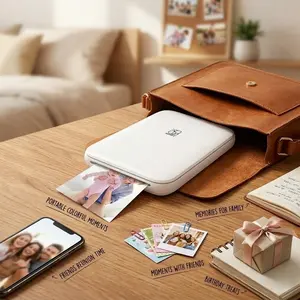 Portable Color Photo Printer, Mini Pocket Photo Printer, Mobile Phone Photo Printer, Instant Photo Printer, Birthday Gift for Family Friends Classmates