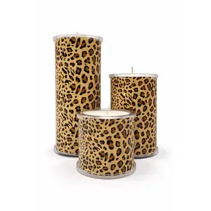 Classic Animal Print Candle Wrap | Leopard Pattern Decorative Wrap for Wrap A Candle Base | Neutral Home Styling