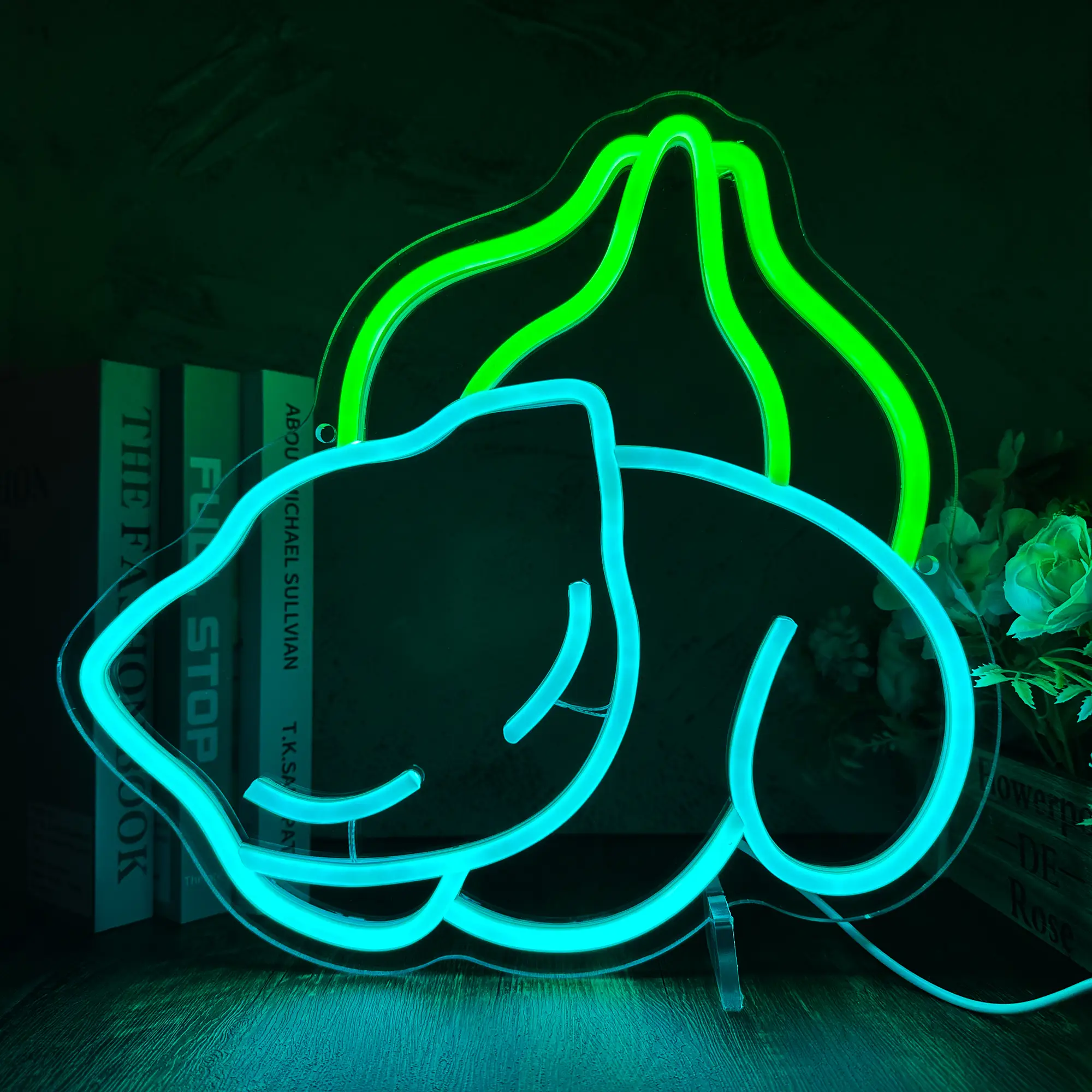 Bulbasaur Neon Signs for Wall Decor, USB Powered for Bedroom Bar Store Birthday Party Man Cave Christmas Supply Gifts Lighting Home Outdoorfun