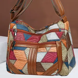 Plaid Stitched Rivet Women Backpack,Stylish Classic Lattice Daypack,Slim Durable Trendy Shoulder Bag,Elegant Versatile Casual Accessory Perfect For School Commute Shopping Travel Daily Outdoor Fashion Matching Look