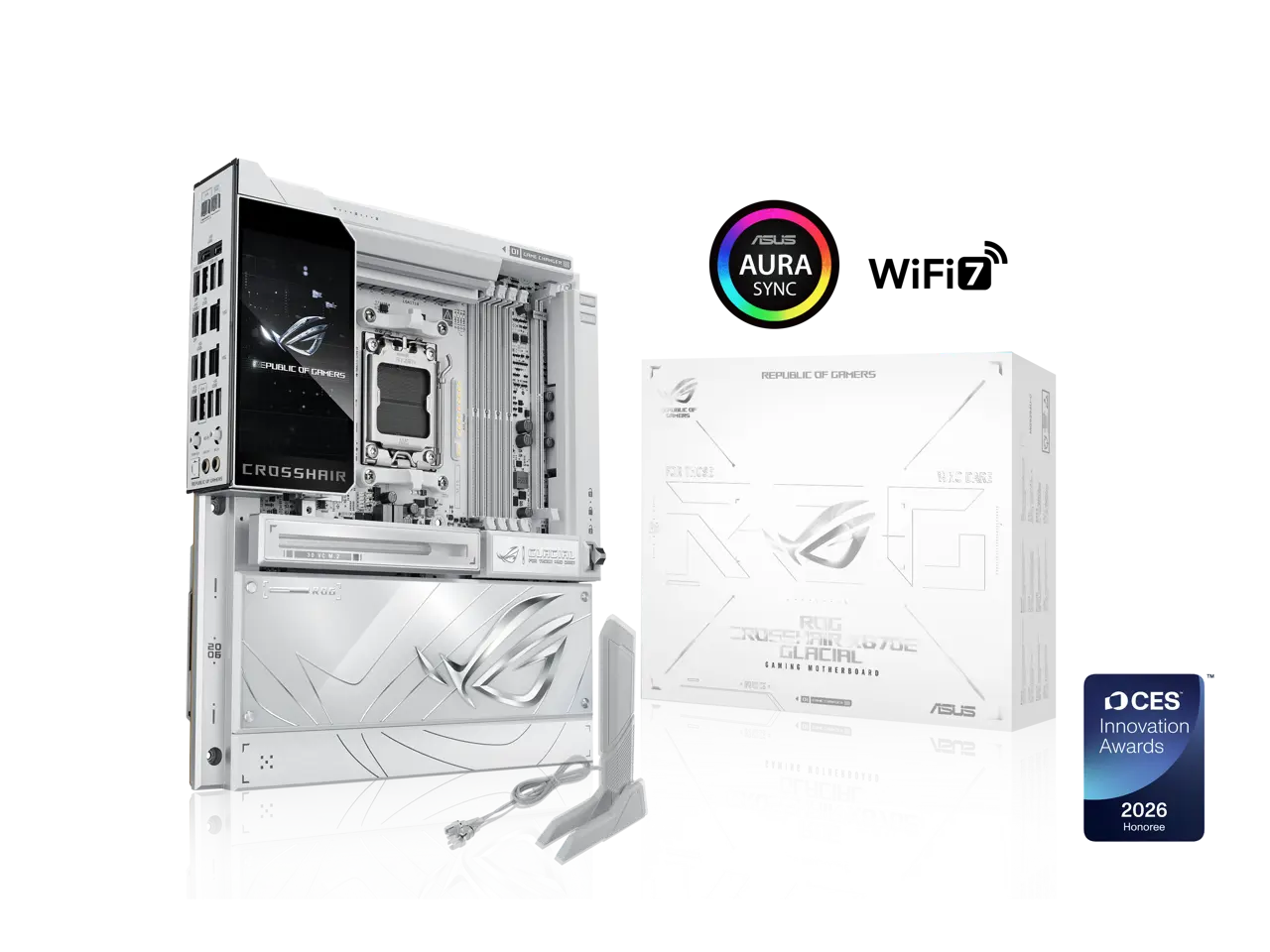 ASUS ROG Crosshair X870E Glacial AM5 AMD X870E Extended ATX Motherboard ASUS ROG Crosshair X870E Glacial AM5 AMD X870E Extended ATX Motherboard