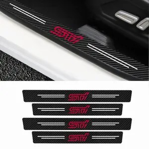 Car Door Sill Carbon Fiber Stickers, 5pcs Anti-Scratch & Waterproof Protection, Durable Design for Subaru Sti, Easy Installation, Car Accessories