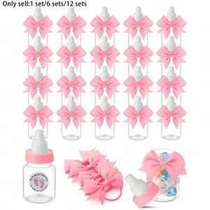 Mini Baby Bottles Set, 1/6/12 Pack, Perfect for Baby Shower Party Favors, Includes Thank You Stickers & Bows, Party Favors Assortment, Party Favor Packs