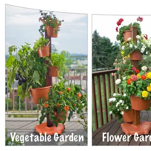 Sagano Hanging Planters - Versatile Outdoor Planters for Vegetables, Herbs & Flowers, Easy to Assemble, Compact Design for Balconies & Patios