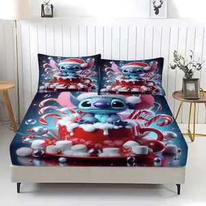 3 Piece Stitch Pattern Fitted Sheet Set, Soft And Durable Bedding Set Includes 1 Piece Flat Sheet And 2 Pieces Pillowcases, Daily Holiday Birthday Gift Bedroom Decorations For Kids And Adults