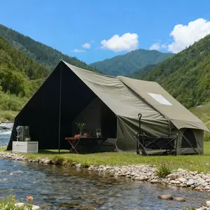 Large Space Multifunctional Family Tent - Suitable for 4-8 people, quick inflation, can be fitted with a stove, has ventilated mesh windows, durable tear-resistant fabric, compatible with car awnings, ideal for outdoor adventures and camping