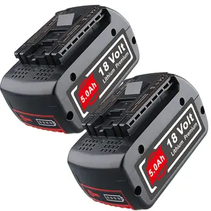 2 Packs BAT609 18V 5000mAh Lithium Battery Replacement for Bosch 18V Battery BAT610G BAT618G BAT619 BAT621 BAT620 Cordless Power Tool