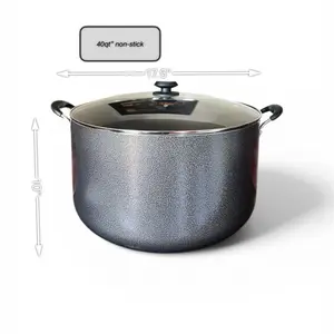 (40QT) Olla grande de teflon antiadherente non-stick cookware