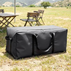 Oxford Cloth Large Capacity Outdoor Gear Storage Bag, Camping Accessories, Camping Picnic Table Chair BBQ Grill Tent Organizer, Durable Foldable Luggage Pack