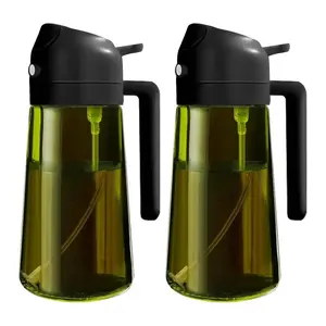 2-in-1 Olive Oil Sprayer and Dispenser, Leak-Proof, Refillable Glass Spray Bottle for Cooking, Air Fryer, Essential Kitchen Tool for Home.