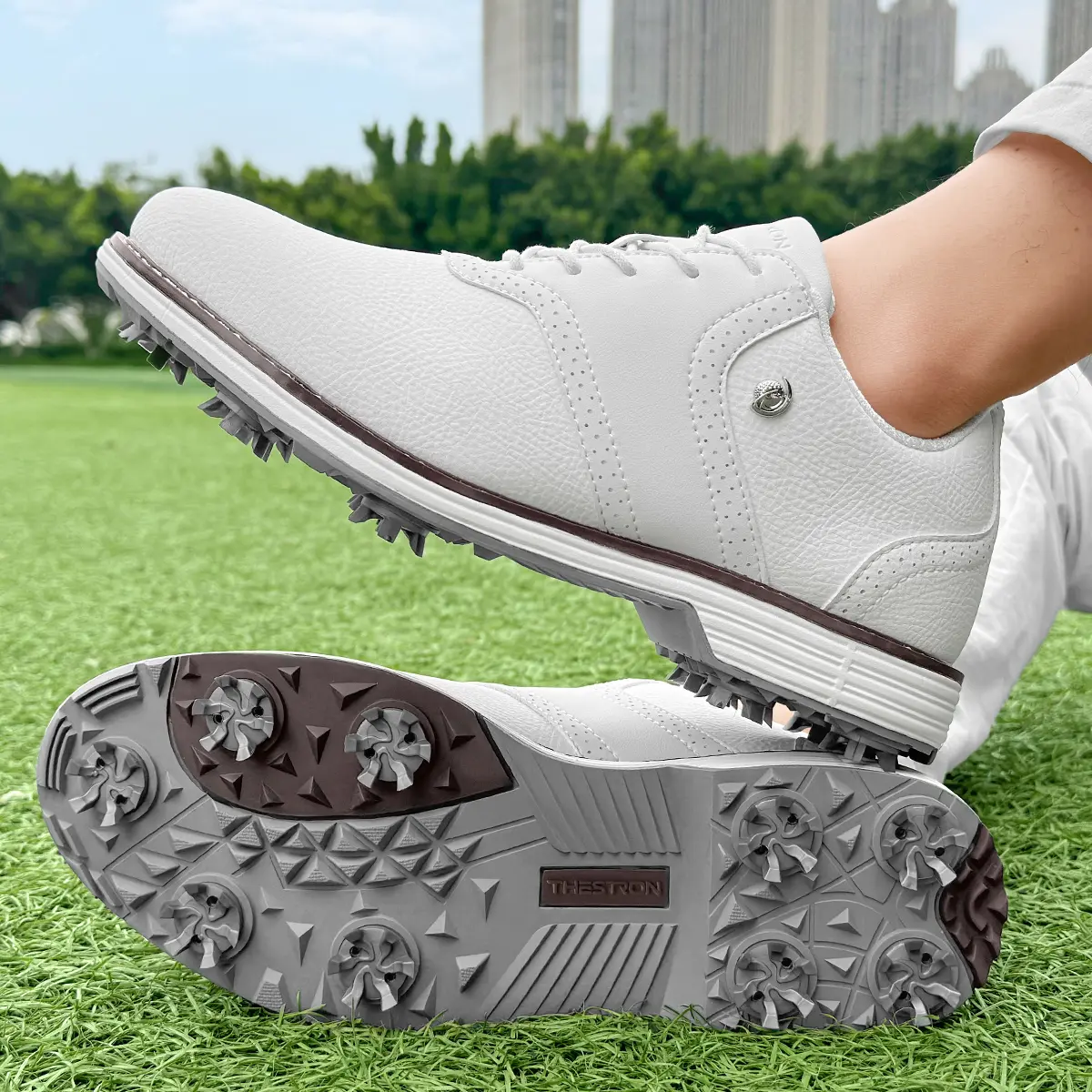 Spikes Golf Shoes Men Professional Golf Shoes Waterproof Walking Footwears for Golfers Outdoor Gym Sneakers Anti slip men's sports shoes