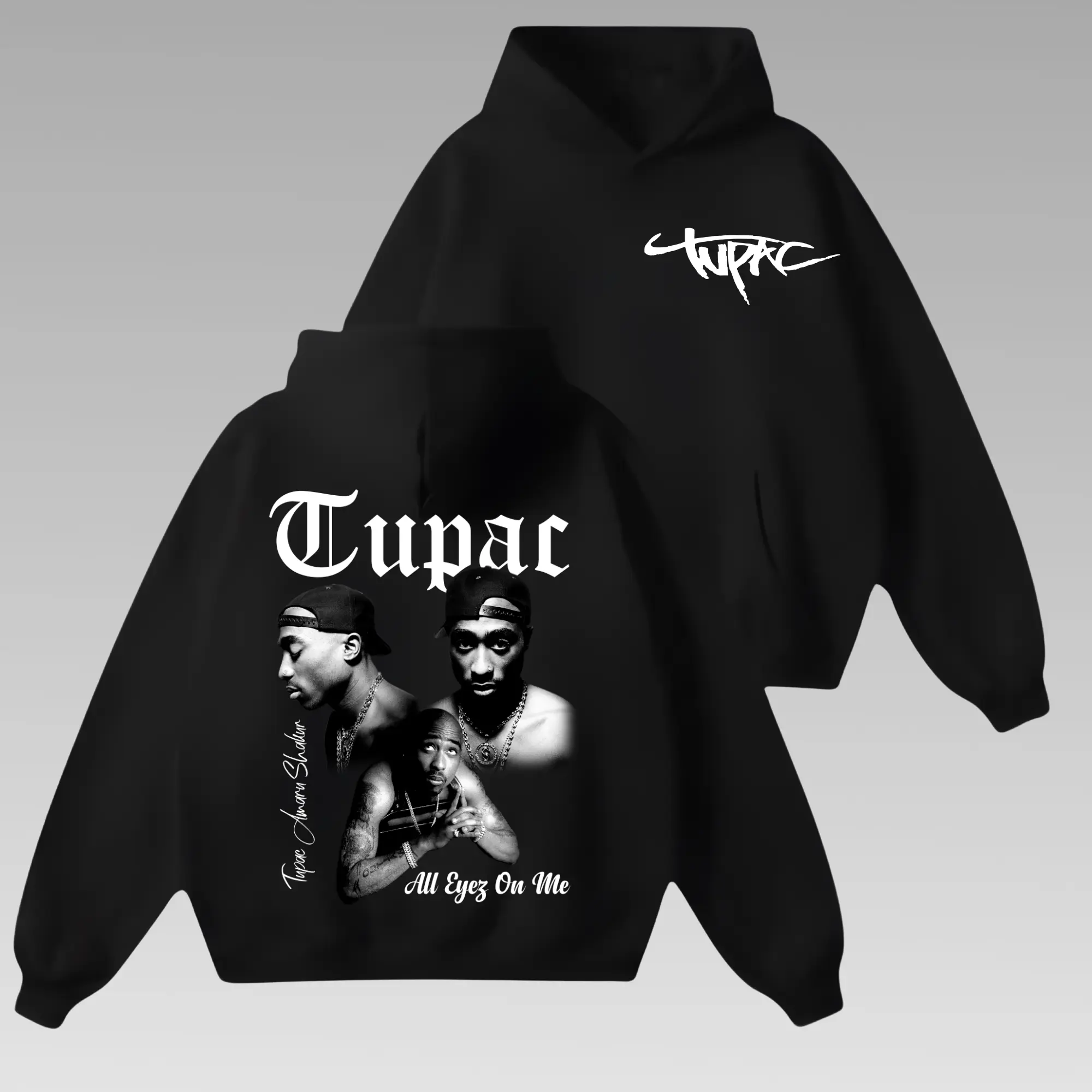 Tupac All Eyez On Me Design Hoodie, Vintage 2Pac Shirt, Unisex Rap Hip Hop  Summer Wear Gift For Music Fans And Fashion Lovers, Cotton Casual Streetwear