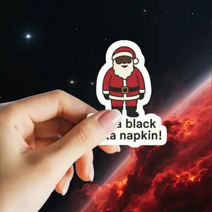 Funny Black Santa Claus Stickers - Matte Waterproof Vinyl Christmas Car Stickers, Scratch Resistant Self Adhesive for Cars, Laptops, Motorcycles, Holiday Decorations - Fun Christmas Gifts, Party Supplies, Holiday Decorations for Adults & Teens