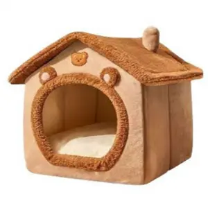 Cozy House-Shaped Pet Bed for Small Dogs & Cats Warm Washable Design for Year-Round Comfort Perfect for Winter Teddy Breeds sleeping bag pups sale toy furniture gift lesure catbed Detachable Universal Foldable Four-Seasons