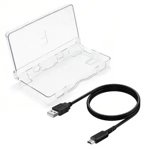 USB   and Transparent Hard Protective Shell for DS Lite,3.28Ft USB  Cord Compatible with NDS Lite