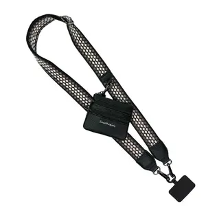 Clip & Go Strap w/Zippered Pouch Fun Dots, removable, adjustable, cross body shoulder strap can be convert into Wristlet