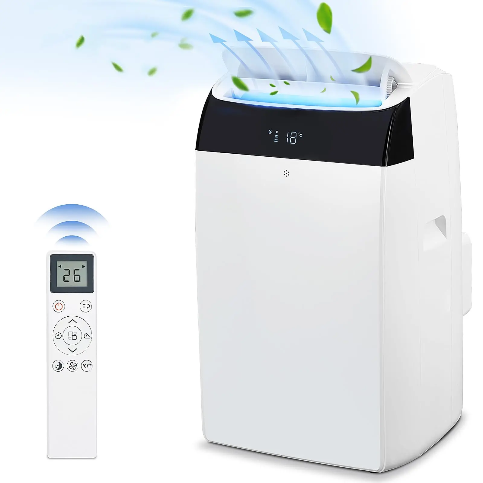 GARVEE Portable AC/Dehumidifier & Fan - 3-In-1, 14000 BTU 115V~ - White, Suitable for 550-750 Sq.Ft