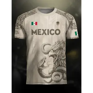 Mexican Aztec Heritage Football Field, full-page print, for four-season casual style, unique animal and tribal design, football JerseyRAIMENTRY
