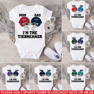 (100% Cotton) Custom House Divided Infant Jersey Bodysuit, Personalized Sports Team Baby Onesie, Football,Any Team Logo College