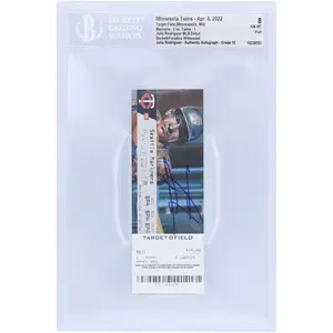 Julio Rodriguez Seattle Mariners Autographed April 8, 2022 MLB Debut Beckett Fanatics Witnessed Authenticated 8/10 Ticket - Fanatics Authentic Certified