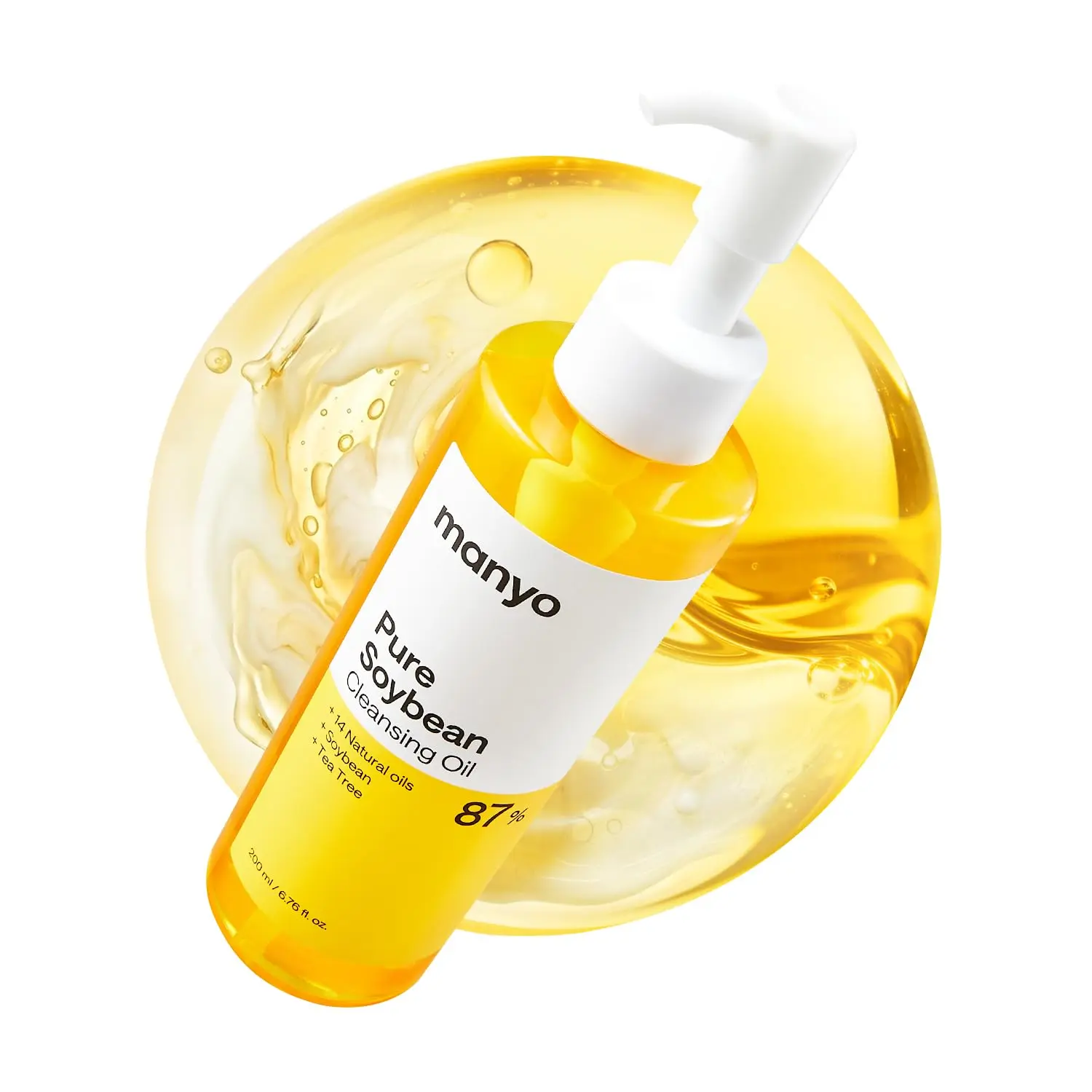 MANYO Pure Cleansing Oil, Natural Oil Cleanser for Face, Makeup Blackhead Remover, Korean Skin Care, 6.76 fl oz (200ml) | Natural oil cleanser that melts makeup and helps with blackhead care, Korean skincare, Tea tree, Rice bran