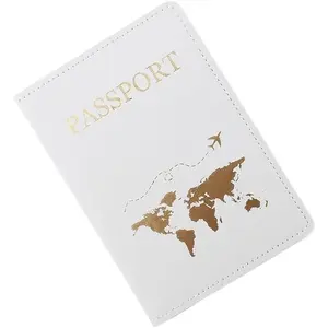 Lover Couple Passport Cover Hot Stamping Simple Plane Women Men Travel Wedding Passport Cover Holder Fashion Wedding Gift(16)