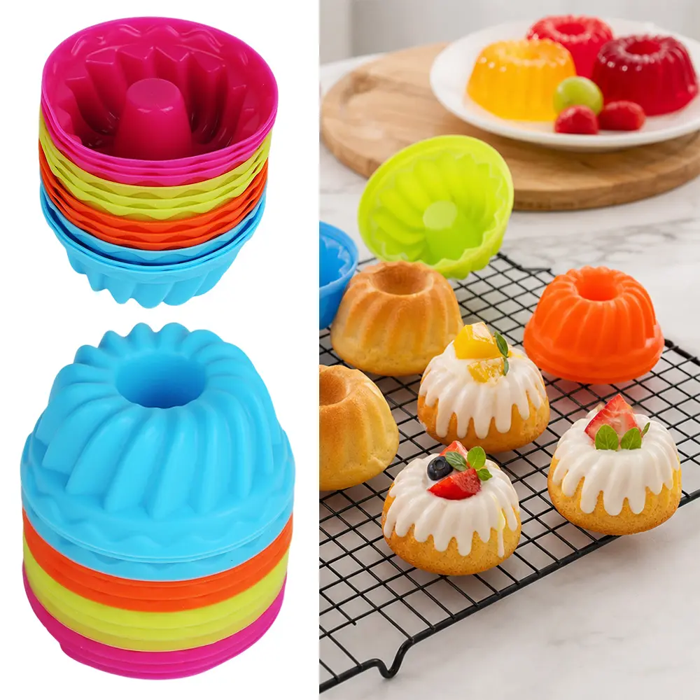 24pcs Silicone Baking Cups Mold Kit - Nonstick, BPA-Free, Non Toxic Bakeware, Silicone Muffin Pans for Baking, Cupcake Liners for Birthday, Baby Shower Baking Tools