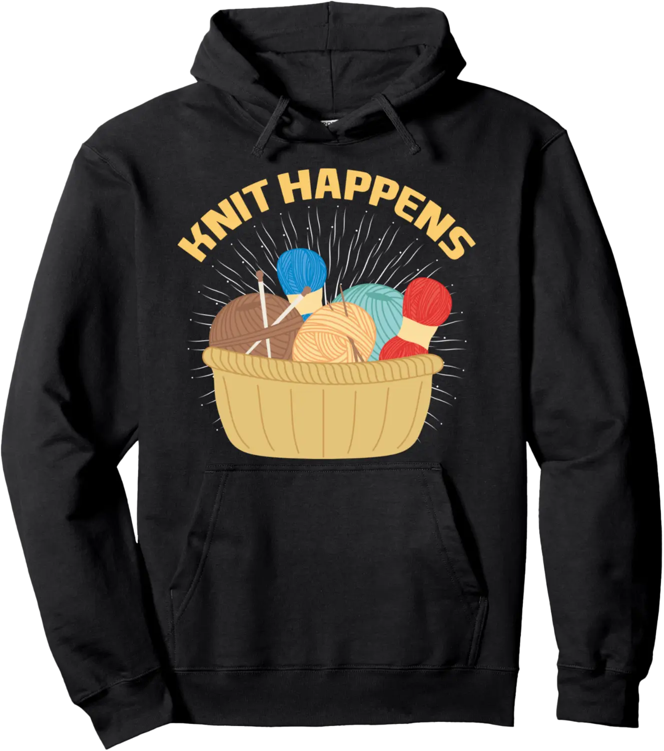 Yarn Collection KNIT HAPPENS Funny Yarn Collector Pullover Hoodie - Diegoort Shop 67B0F927FX2T