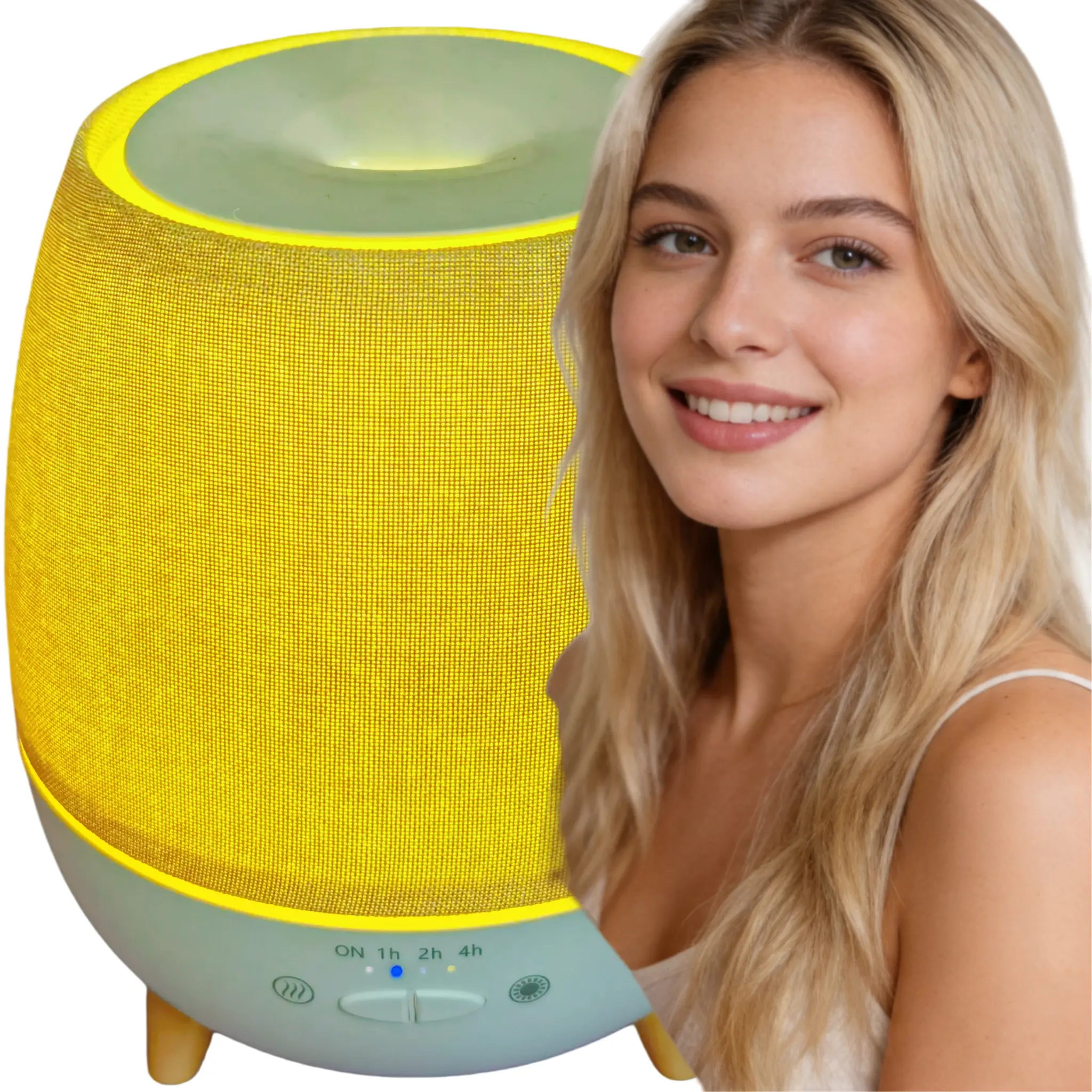 Fabric Essential Oil Diffuser, 200ml Small Ultrasonic Cool Mist Humidifier with Night Light, Quiet Aroma Scent Diffuser for Bedroom, Office Home Decor