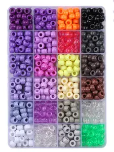 Pony Bead DIY Kit, Multi-Color Acrylic Beads, Handmade Bracelet Necklace Set, Jewelry Making Supplies, Fashion Gift