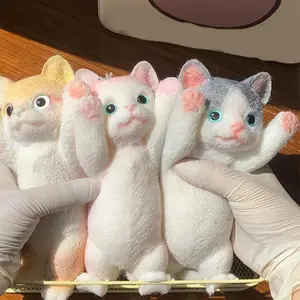 Cat Squishies Fidgets Squishies Anti-Stress Toy - 20x10cm Soft Squeeze TPR Rubber Stress Relief Statue, Home Decor Statue for Home Supplies