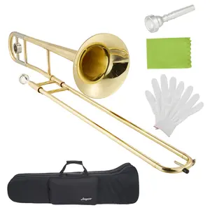 Alto Trombone for Beginners & Students - Nickel Plated Brass Instrument, Accurate Tone, Perfect for School Band, Orchestra, Jazz Ensemble, Practice & Performance