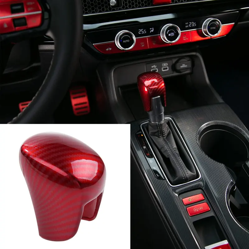 Car Gear Shift Knob Trim Cover Compatible with Honda Civic 2022-2026, Accord 2018-2026, CR-V HR-V 2023-2026, Shifter Knob Guard Interior Decor Accessories