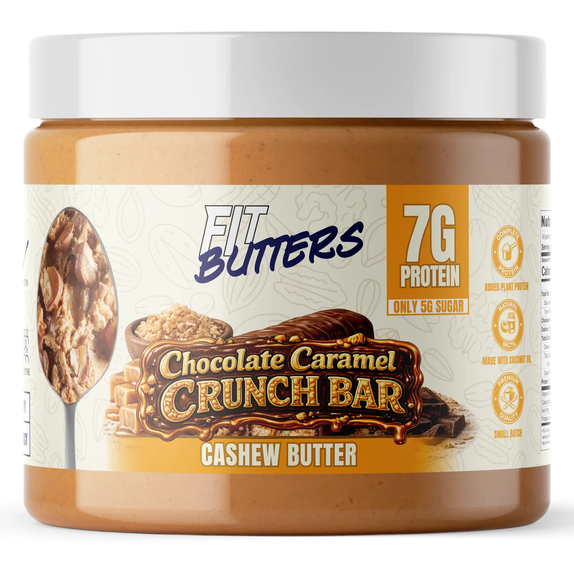 Fit Butters Healthy Chocolate Caramel Crunch Bar Cashew Butter Spread