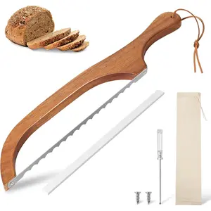 Bread Slicer for Homemade Bread, 15.7  Design,  Stainless Steel Serrated Bread Bow  for