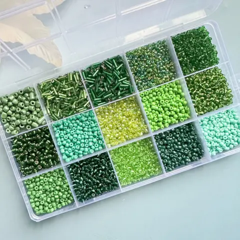 1 Box 15 Colors Glass Tube Beads, Beads For Jewelry Making, Beads For Crafts, Beading Supplies, DIY Jewelry Necklace Bracelet Craft Making Accessories, DIY Jewelry Decoration, American Retro Style