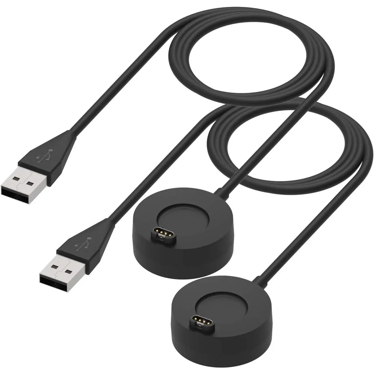 Unisex 2-Pack Compact Adapter Charging Docks for Garmin Approach S62,S42,S40,S12,S10,S60,S70; Fenix 8,7,6,5; Vivoactive 5,4,3; Venu 3,2 - Portable Home Replacement Charging Station with USB Cable Cord, 2 Piece Sets, Cradle