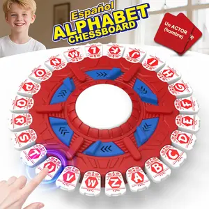 Spanish Alphabet Board Game, Interactive Fast Reaction Educational Toy, Parent-child Family Party Indoor Game, Preschool Brain Training Word Learning Toy, Perfect for Kids Classroom Teaching Daily Play Birthday Gift Boys Girls Early Education Learning Gam
