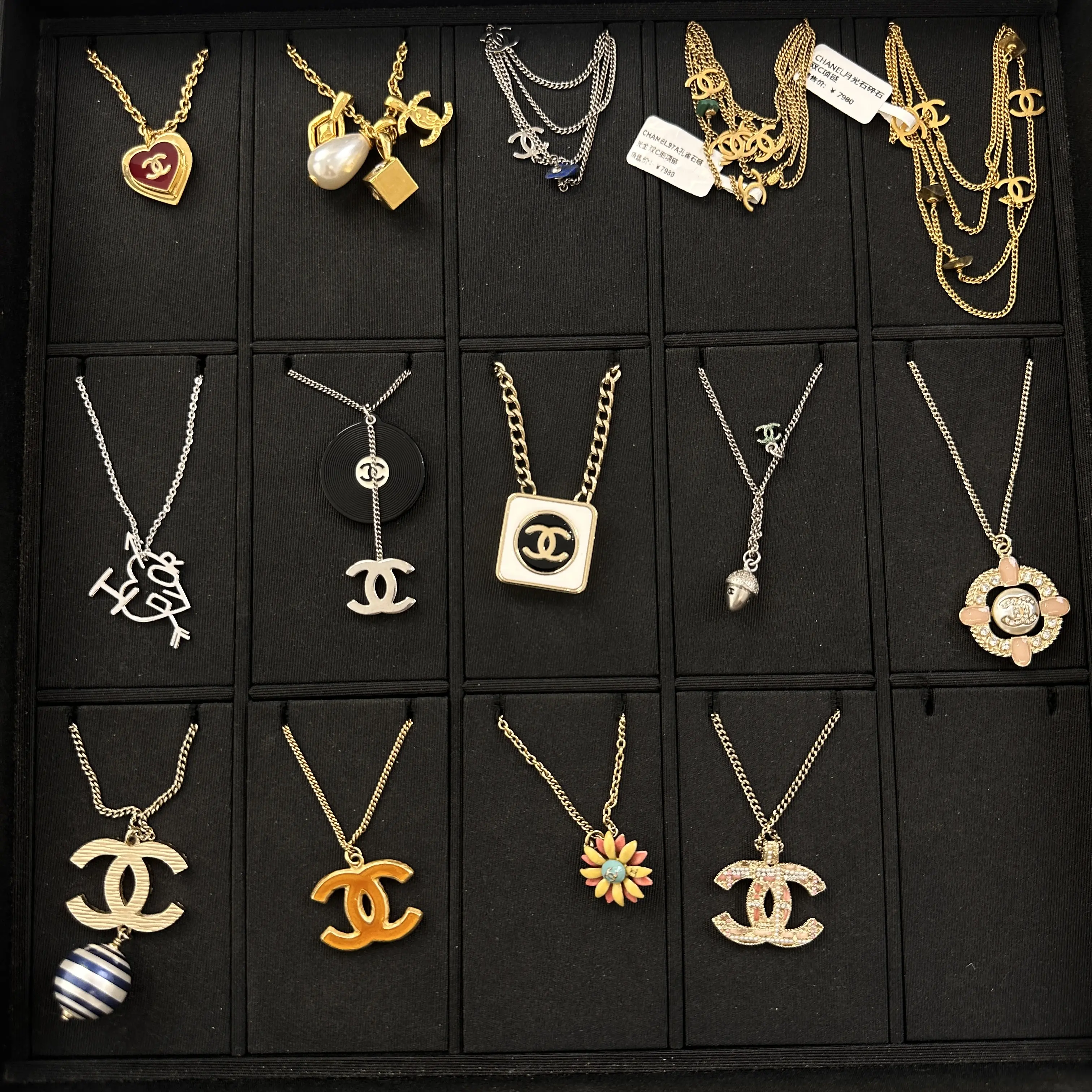 Pre-owned Vintage Chanel Costume Jewelry Lot, Brooches Necklaces Bracelets Rings