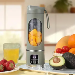 Portable Mini Juicer, USB-Rechargeable Blender with LED Display, Durable ABS Material, Perfect for Smoothies & Outdoor Camping, Portable Juicer Machine